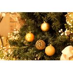 Bola de Natal Sortidas com Arabesco Marrom 6cm - 8 Un
