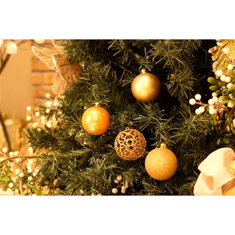 Bola de Natal Sortidas com Arabesco Marrom 6cm - 8 Un
