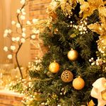 Bola de Natal Sortidas com Arabesco Marrom 6cm - 8 Un