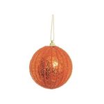 Bola Listras Glitter Cobre 8 cm (Bolas) - 6 Peças