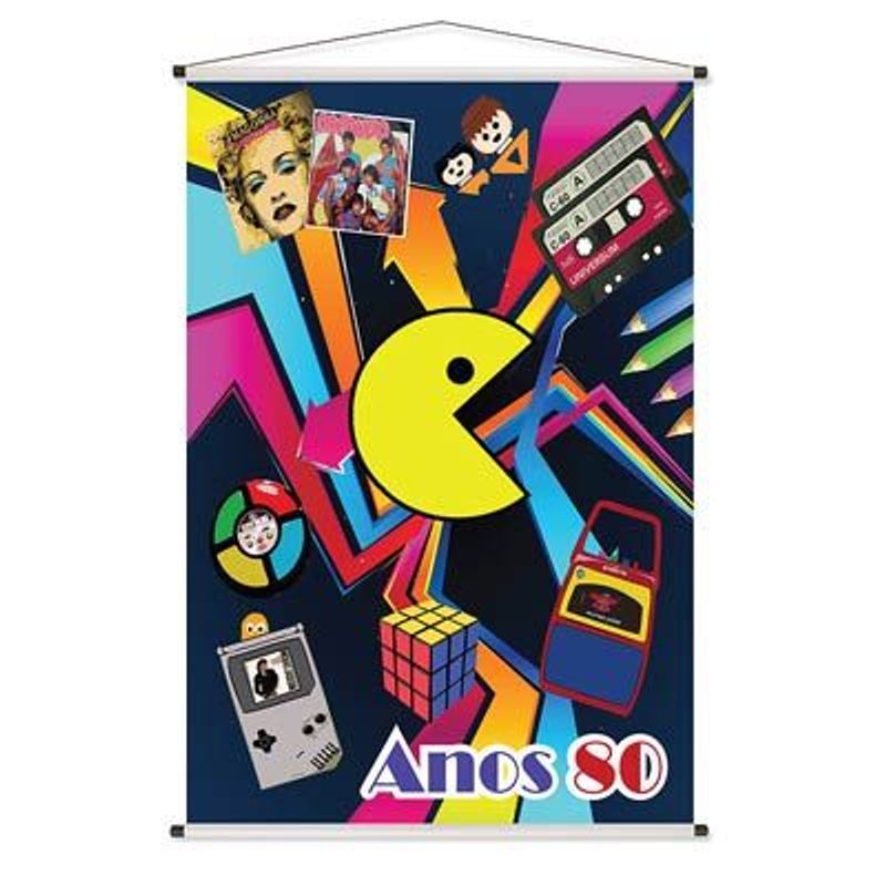 Banner Vertical Anos 80 - 72x109cm