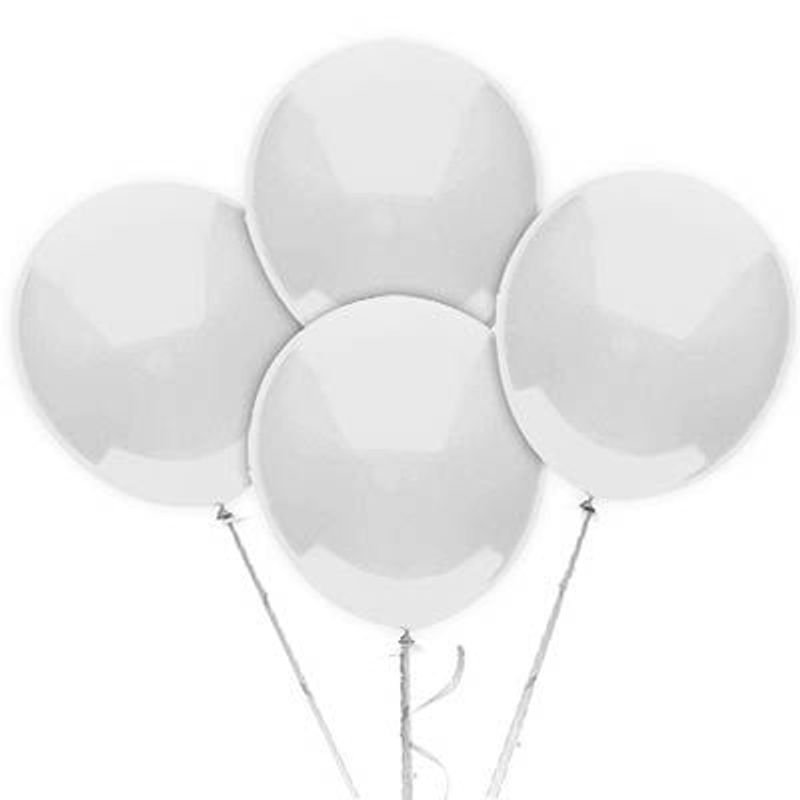 Balão TRADICIONAL nº 7 Liso Branco - 50 Un