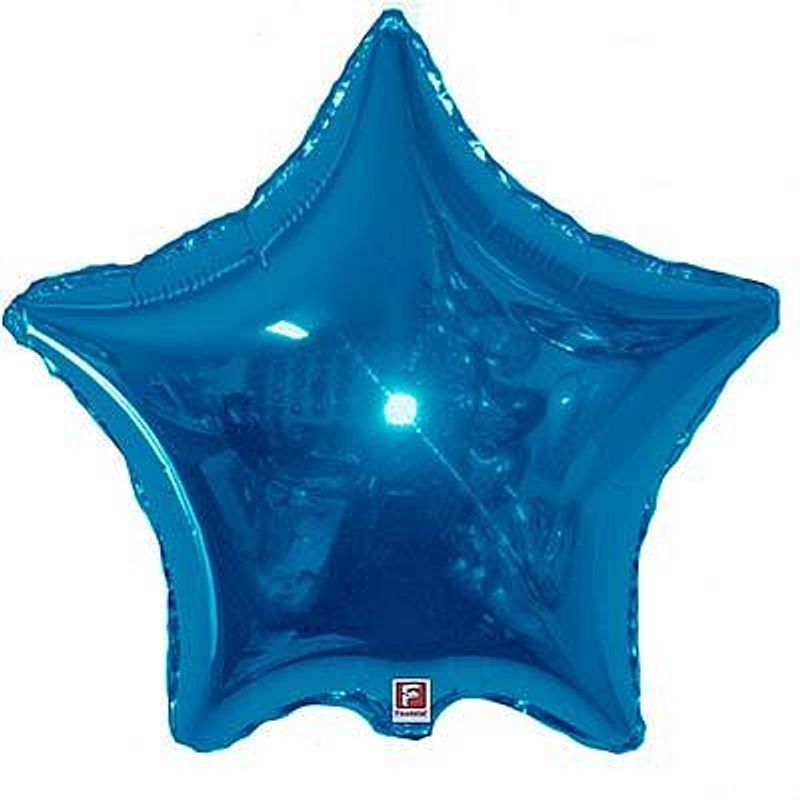 Balão Metalizado Estrela 20 Polegadas Liso Azul