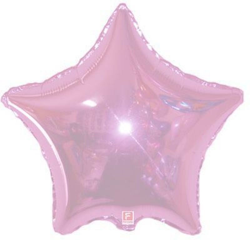 Balão Metalizado Estrela 09 Polegadas Liso Rosa