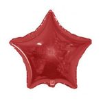 Balão Metalizado Estrela 04 Polegadas Liso Vermelho