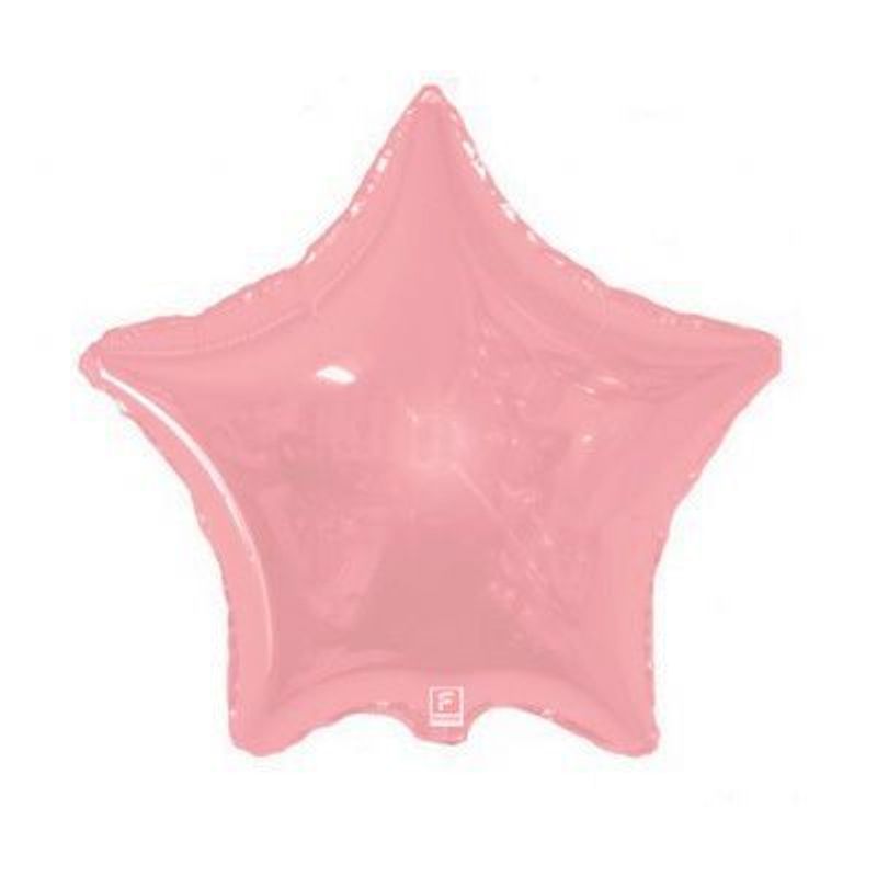 Balão Metalizado Estrela 04 Polegadas Liso Rosa