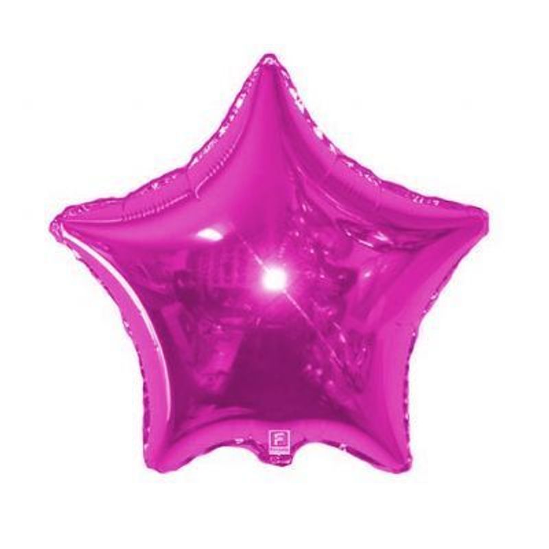 Balão Metalizado Estrela 04 Polegadas Liso Pink