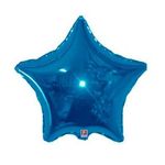 Balão Metalizado Estrela 04 Polegadas Liso Azul