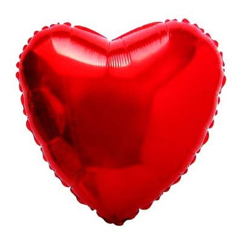 Balão Metalizado Coração 20 Polegadas Liso Vermelho