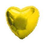 Balão Metalizado Coração 09 Polegadas Liso Dourado