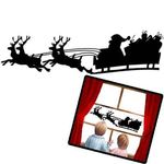 Adesivos de Natal Sombra Trenó do Papai Noel com Renas - 50x14cm