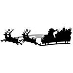 Adesivos de Natal Sombra Trenó do Papai Noel com Renas - 50x14cm