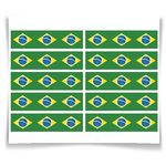 Adesivo Especial Retangular Bandeira do Brasil - 20 Un