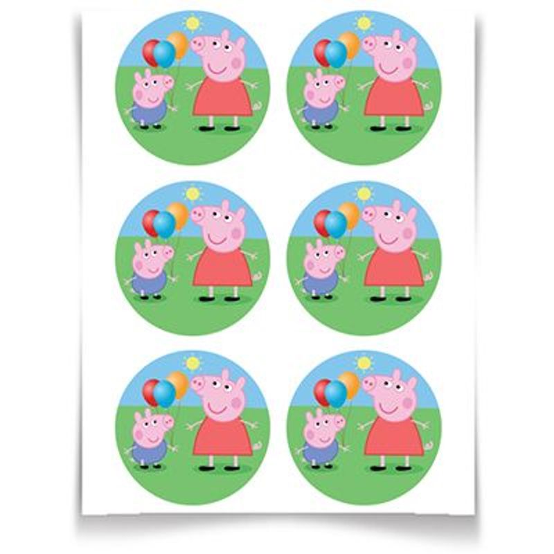 Topo Topper De Bolo Peppa Pig Ja No Palito Personalizado