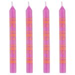 Vela Palito Decorada Rosa com Laranja - 10 Un