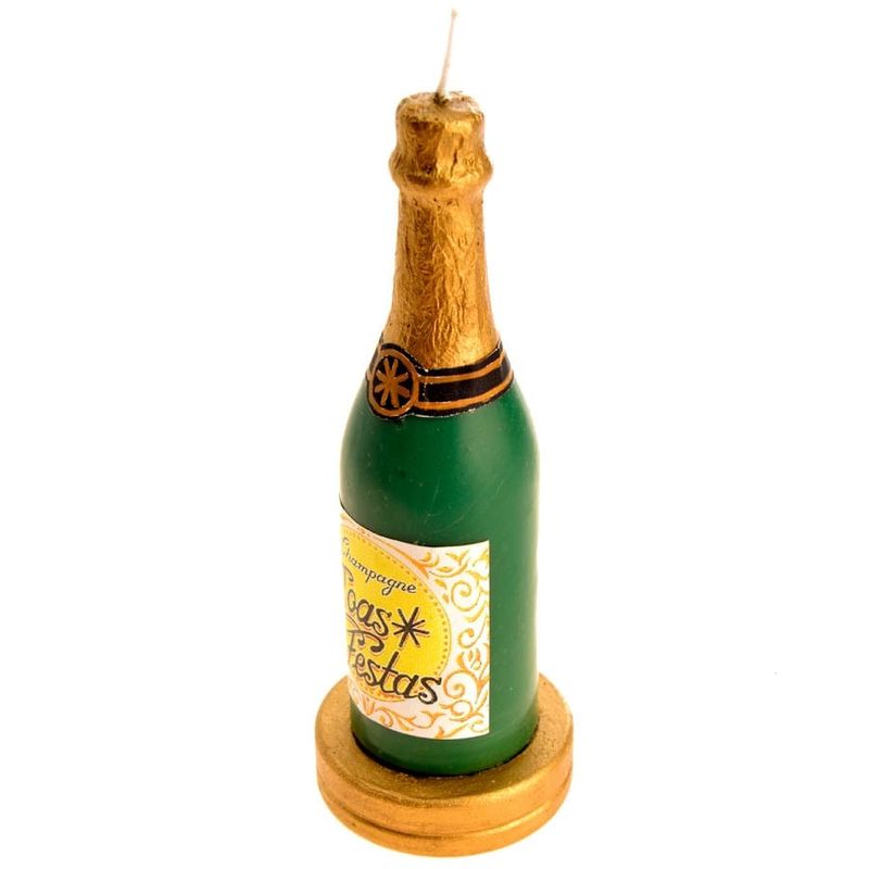 Vela Artesanal Garrafa de Champagne - Boas Festas