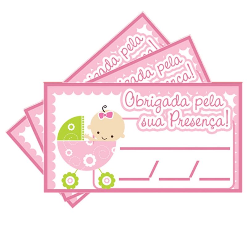 Tags SEM Furo Chá de Bebê Rosa - 15 Un