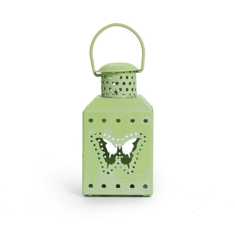 Porta Velas em Metal Portavela Lamarelop Borboleta Verde 14x6 - 1 Un