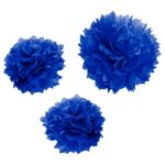 Pompom em Papel Seda para Decoração Azul Escuro 05 Un