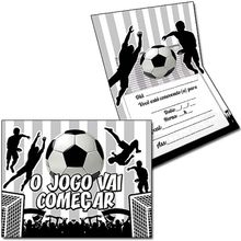 Convite Especial Futebol Preto e Branco - 08 Un