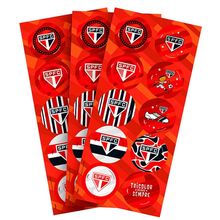 Adesivo Decorativo Redondo São Paulo FC - 03 cartelas