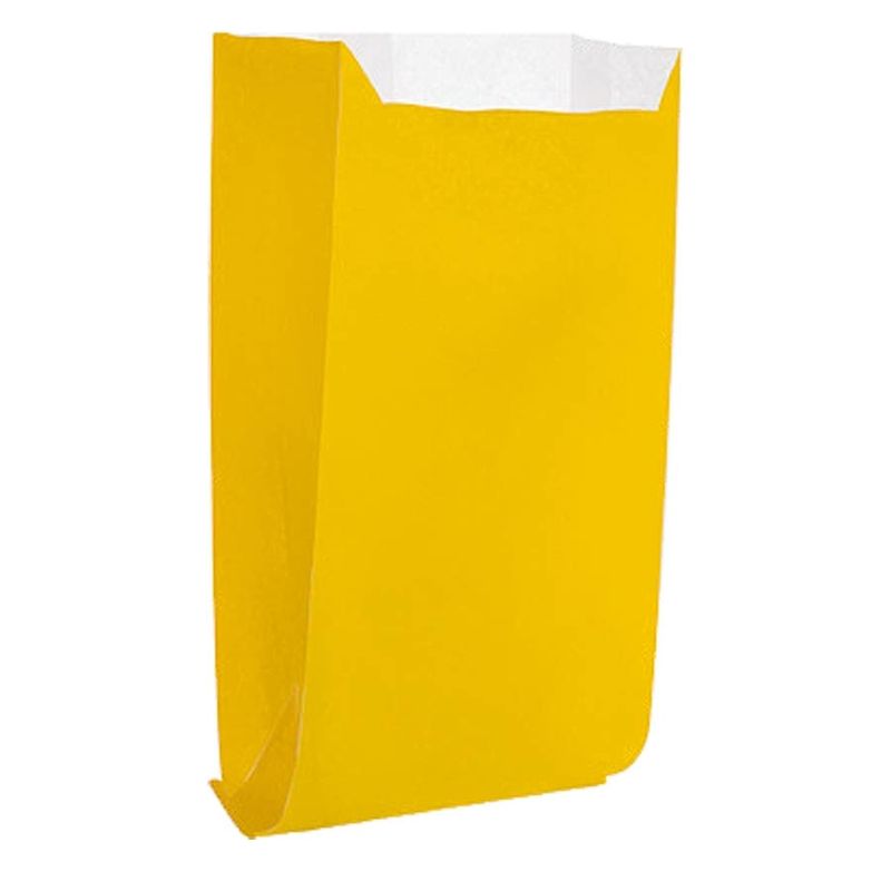 Saquinho para Pipoca Hot Dog Liso Amarelo Grande 14x8x4 - 50 Un