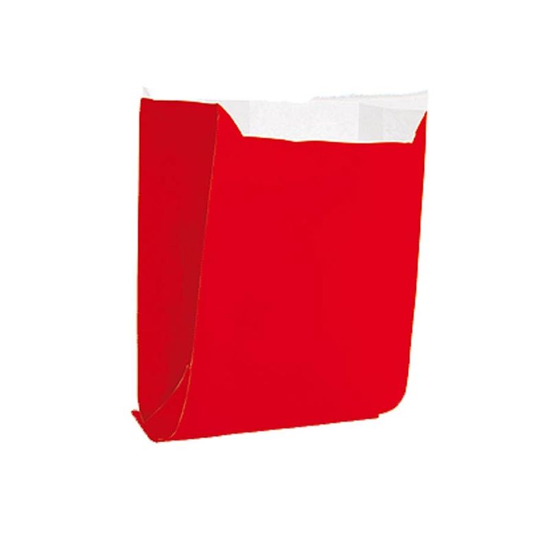 Saquinho para Lanche Liso Vermelho Médio 10x10,5x4 - 50 Un