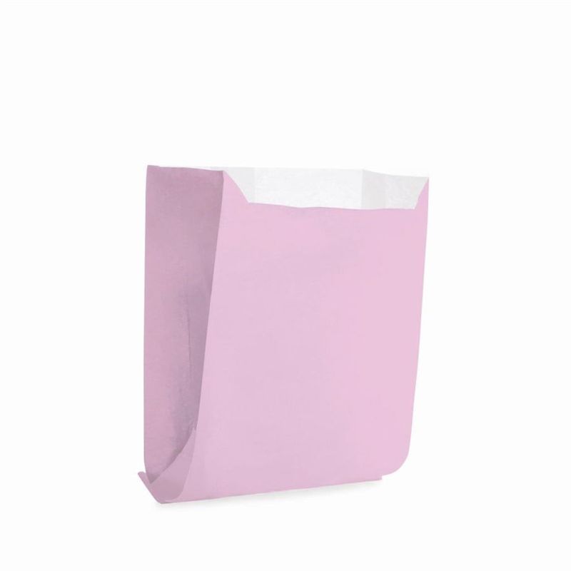 Saquinho para Lanche Liso Rosa Bebe Médio 10x10,5x4 - 50 Un
