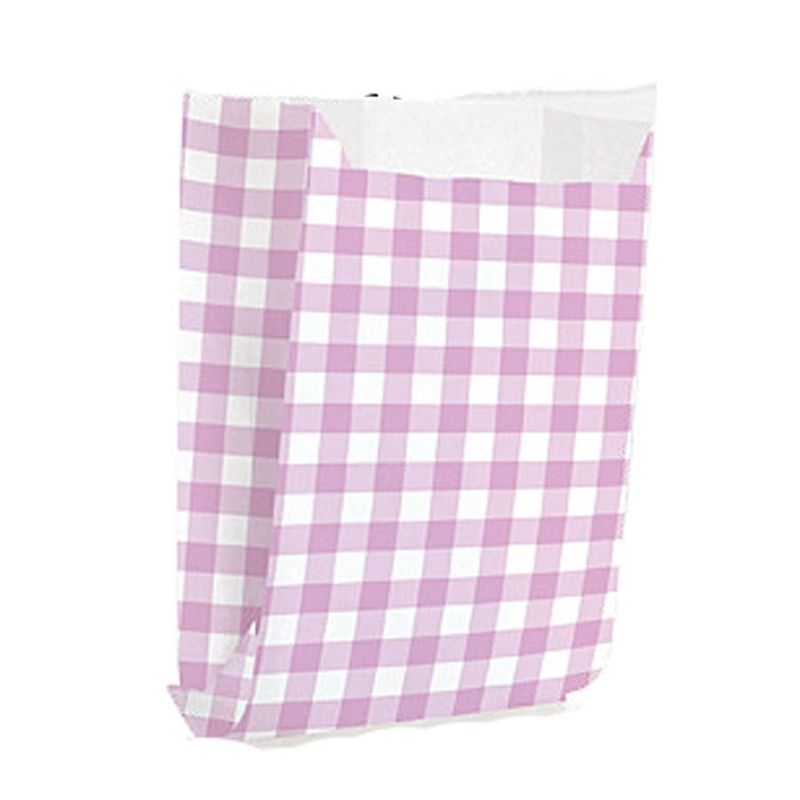 Saquinho para Lanche xadrez Lilás 10x8x4 - 50 Un