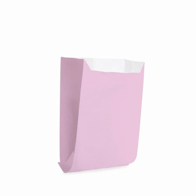 Saquinho para Lanche Liso Rosa Bebe 10x8x4 - 50 Un