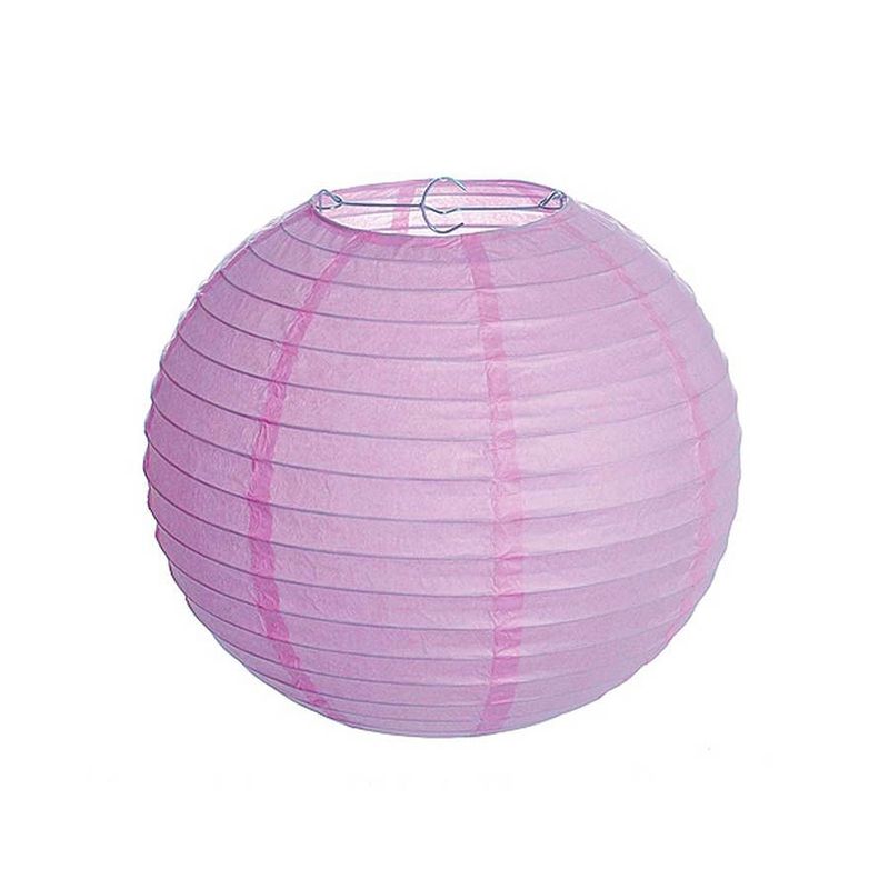 Lanterna de Papel Redonda 20cm Rosa