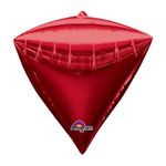 Balão Metalizado Diamante 16 Polegadas Liso Vermelho