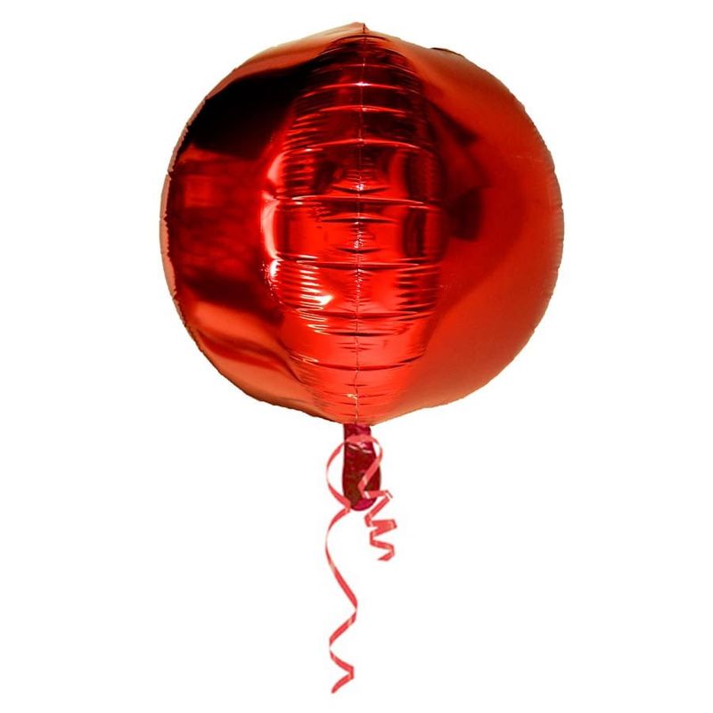 Balão Metalizado Esfera 15 Polegadas Liso Vermelho