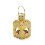 Lanterna com Estrelas Ouro (Porta Velas em Metal) - 6 Un