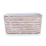 Vaso Stripes, em Resina Branco