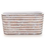 Vaso Stripes, em Resina Branco