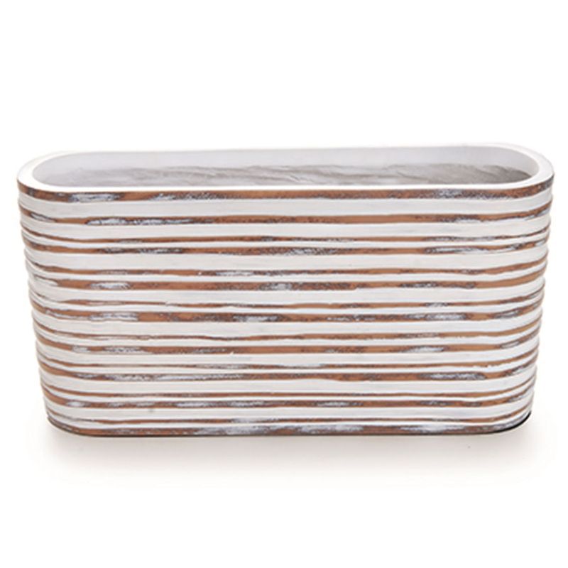 Vaso Stripes, em Resina Branco