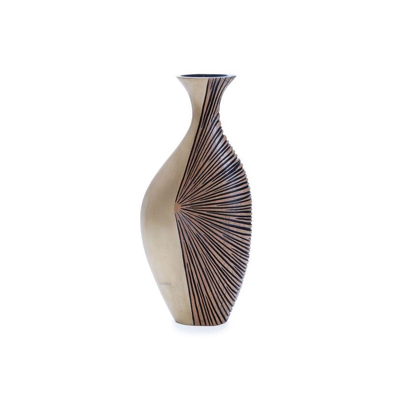 Vaso Infinity, em Resina Marrom e Dourado