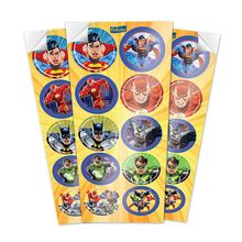 Adesivo Redondo Nova Liga da Justiça - 03 Cartelas