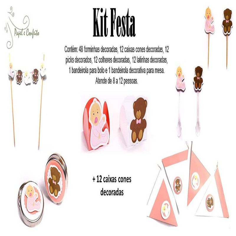 Kit Festa para Decoração de Mesa - Maternidade Menina