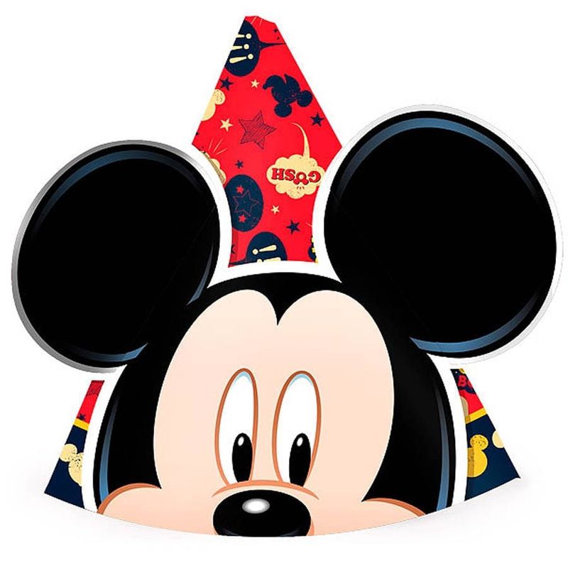 Chapéu de Aniversário Mickey Clássico - 08 Un