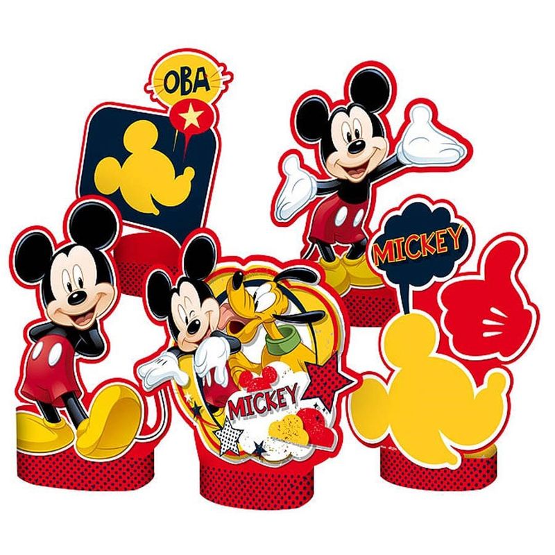 Decoração de Mesa Cartonada Mickey Clássico - 05 Un
