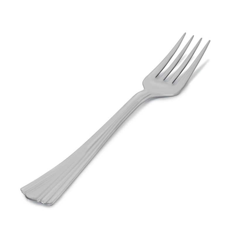 Garfo Plástico Inox Refeição Clássica - 10 Un