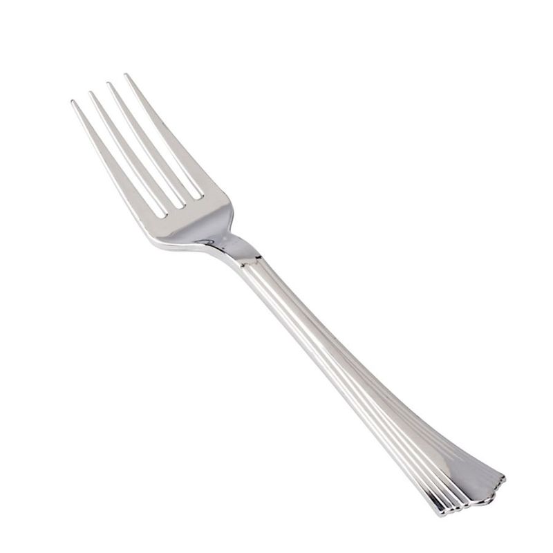 Garfo Plástico Inox Refeição Clássica - 10 Un