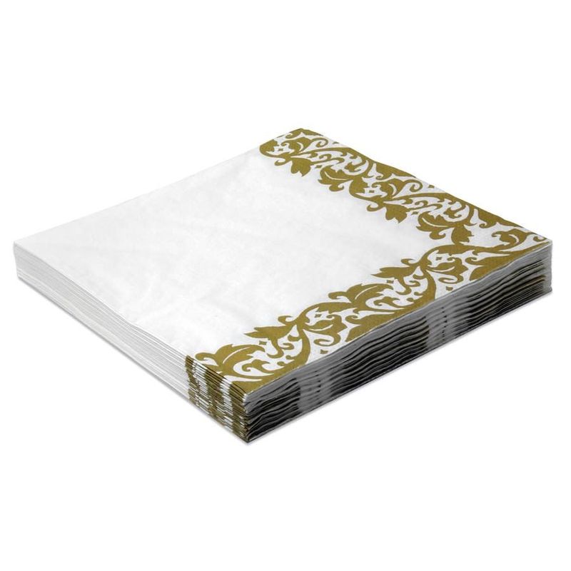 Guardanapo Estampado 33cm Borda Dourada - 20 Un