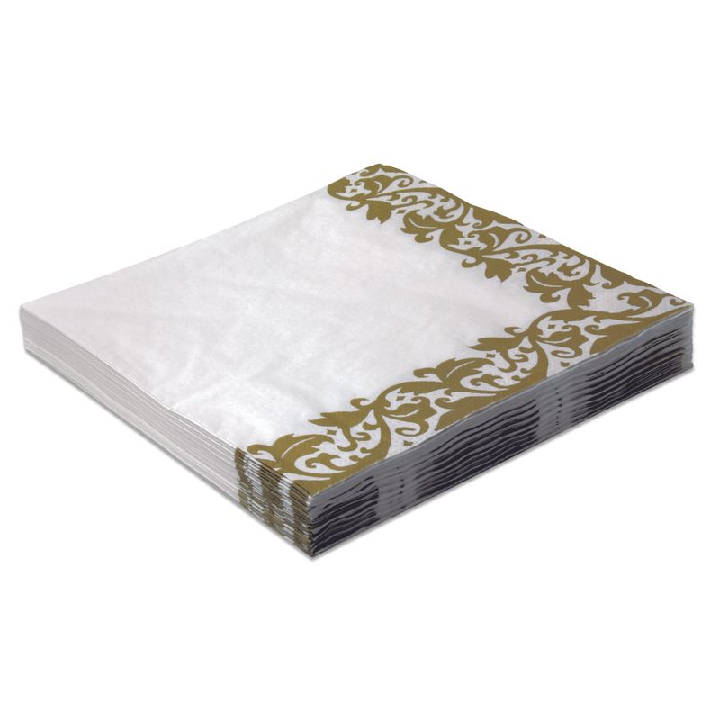 Guardanapo Estampado 33cm Borda Dourada - 20 Un