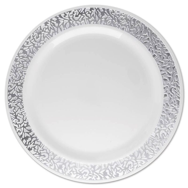 Prato Refeição Vazado Borda Prata 26cm - 06 Un