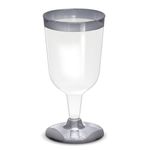 Taça Vinho 210ml Borda Prata - 12 Un