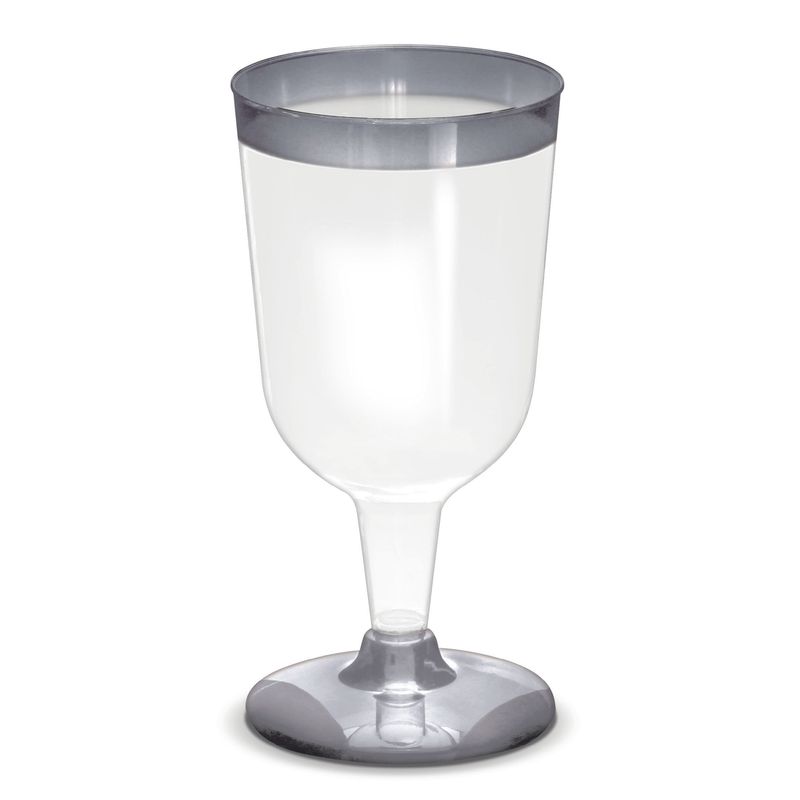 Taça Vinho 210ml Borda Prata - 12 Un