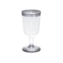 Taça Vinho 210ml Borda Prata - 12 Un